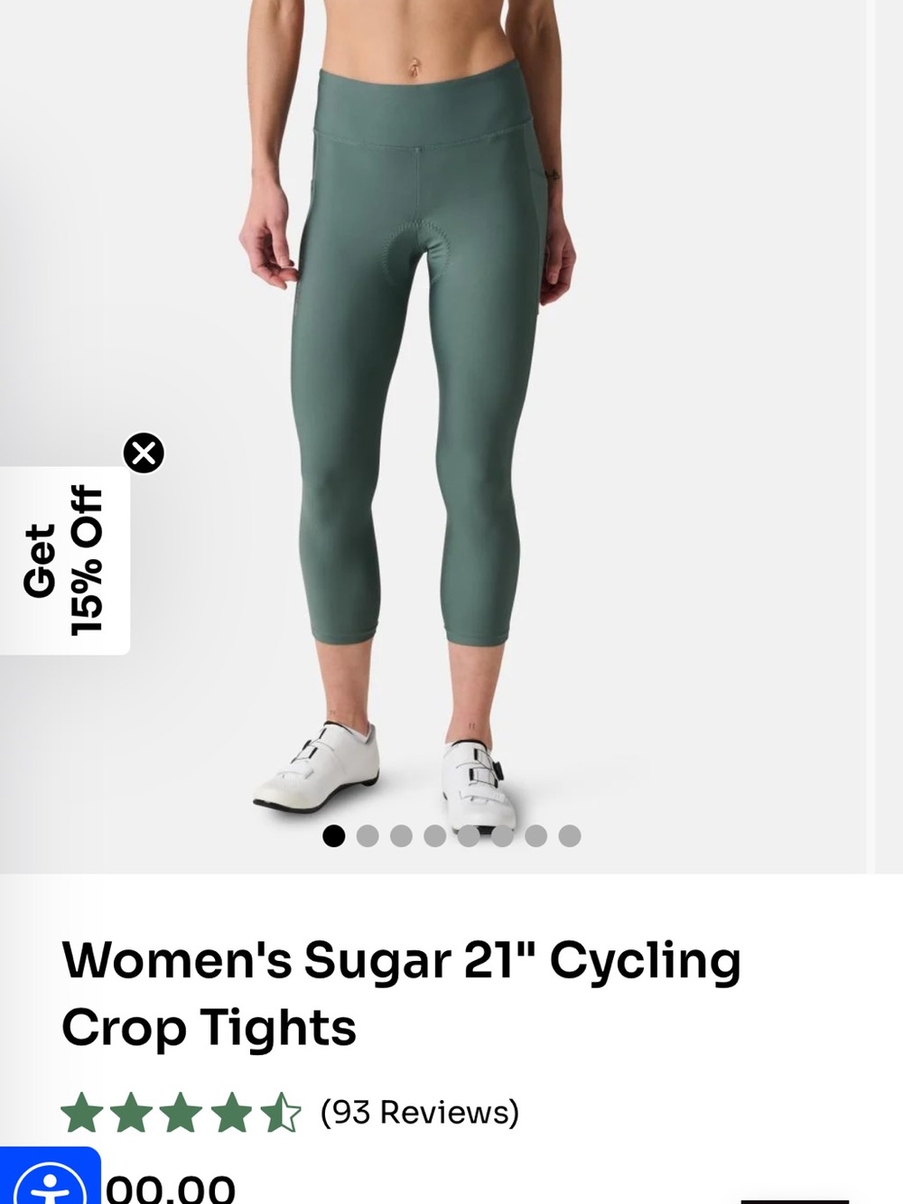 Pearl Izumi Women's Cycling Crop Tights in Sage Green